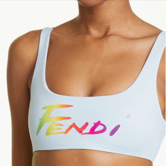 💯 - New Authentic Fendi Brush Logo Reversible Two-Piece Swimsuit - Picture 5 of 14